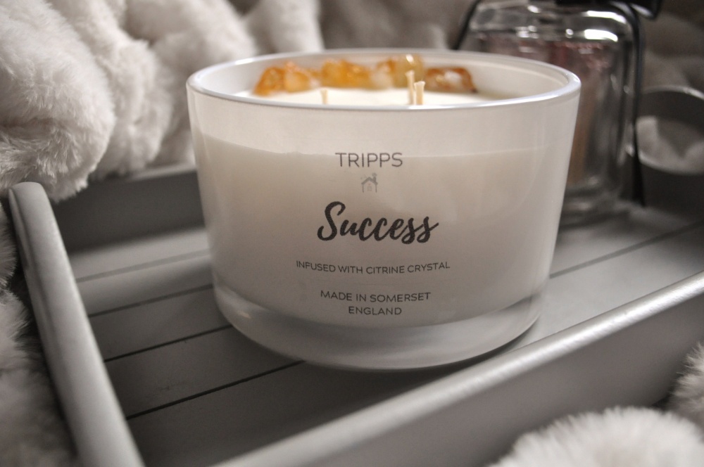 Unique Citrine Crystal Infused Scented Candle